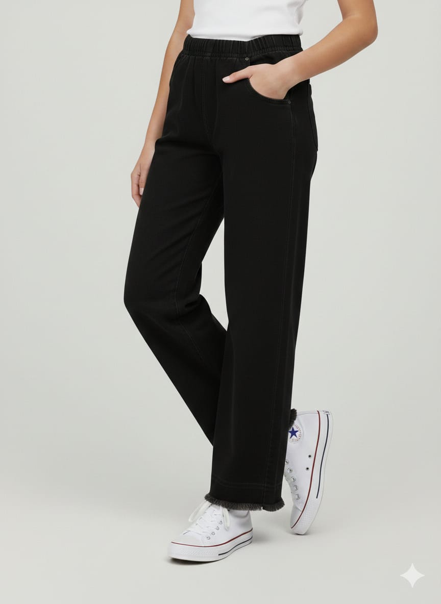 Women's Wide Leg Denim(Black)