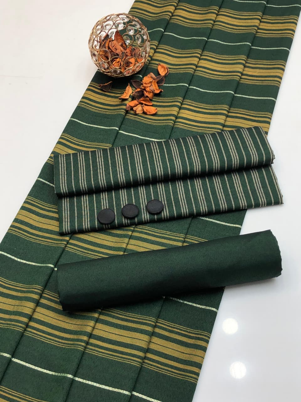 LAWN 3PC MULTANI KHADDI [GREEN]
